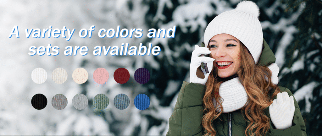 Women One Piece Slouchy Fleece Beanie Hats Scarf Mask Warm Winter Knitted Hat Thick Skull Ski