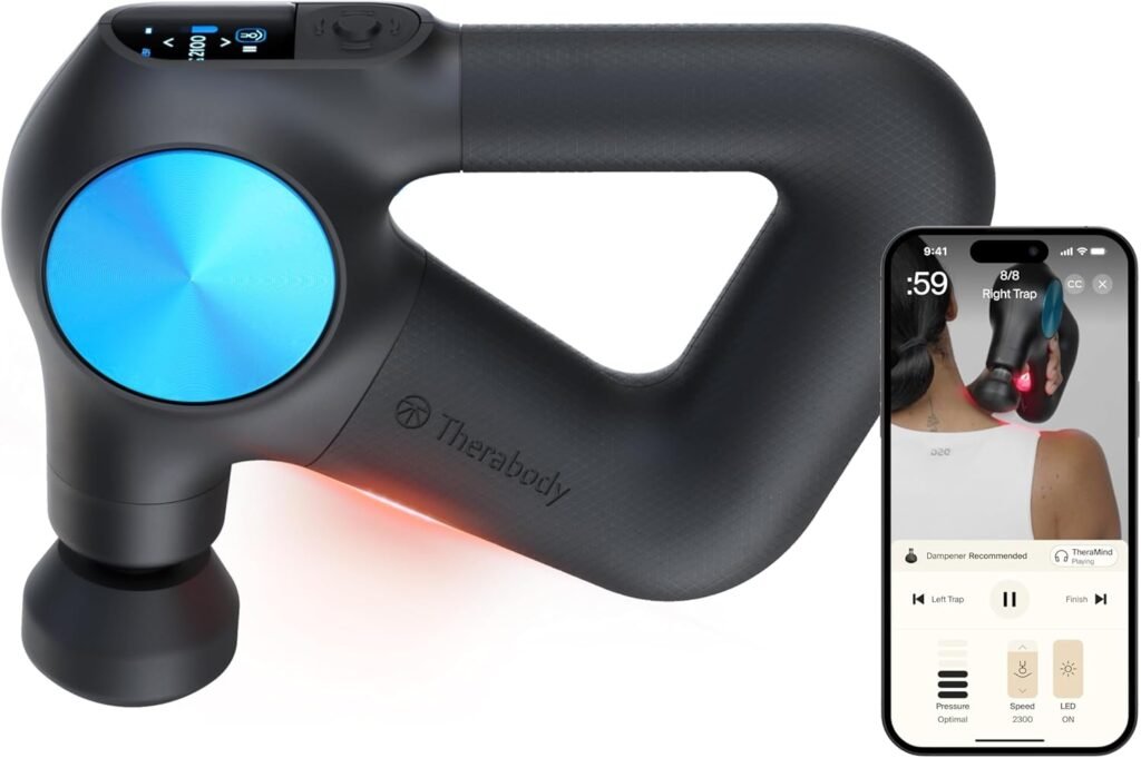Therabody Theragun PRO Plus - 6-in-1 Deep Tissue Percussion Massage Gun, Handheld Personal, Smart recovery