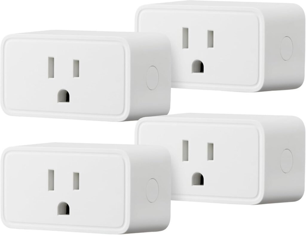 Amazon Basics Smart Plug, Works with Alexa Only, 2.4 GHz Wi-Fi, No Hub Required, 4-Pack, White