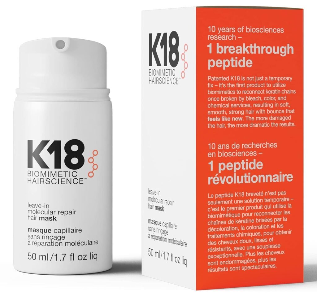 K18 Leave-In Haircare Molecular Hair Mask, Repairs Dry or Damaged Hair